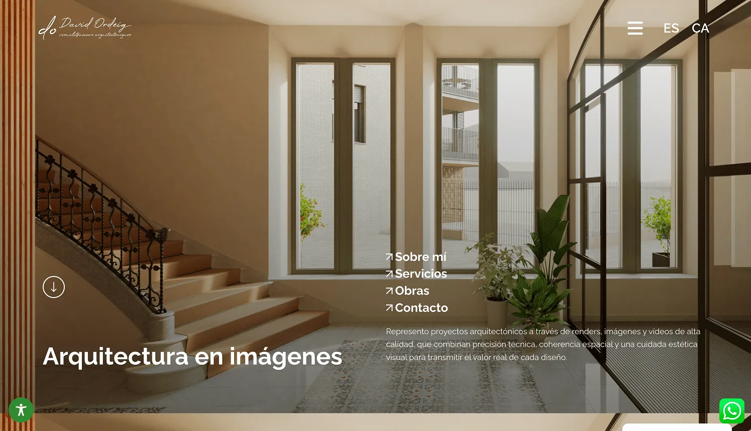Ejemplos de páginas web de arquitectura, interiorismo y psicología