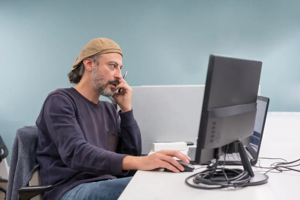man-talking-to-the-phone-using-computer-in-a-co-wo